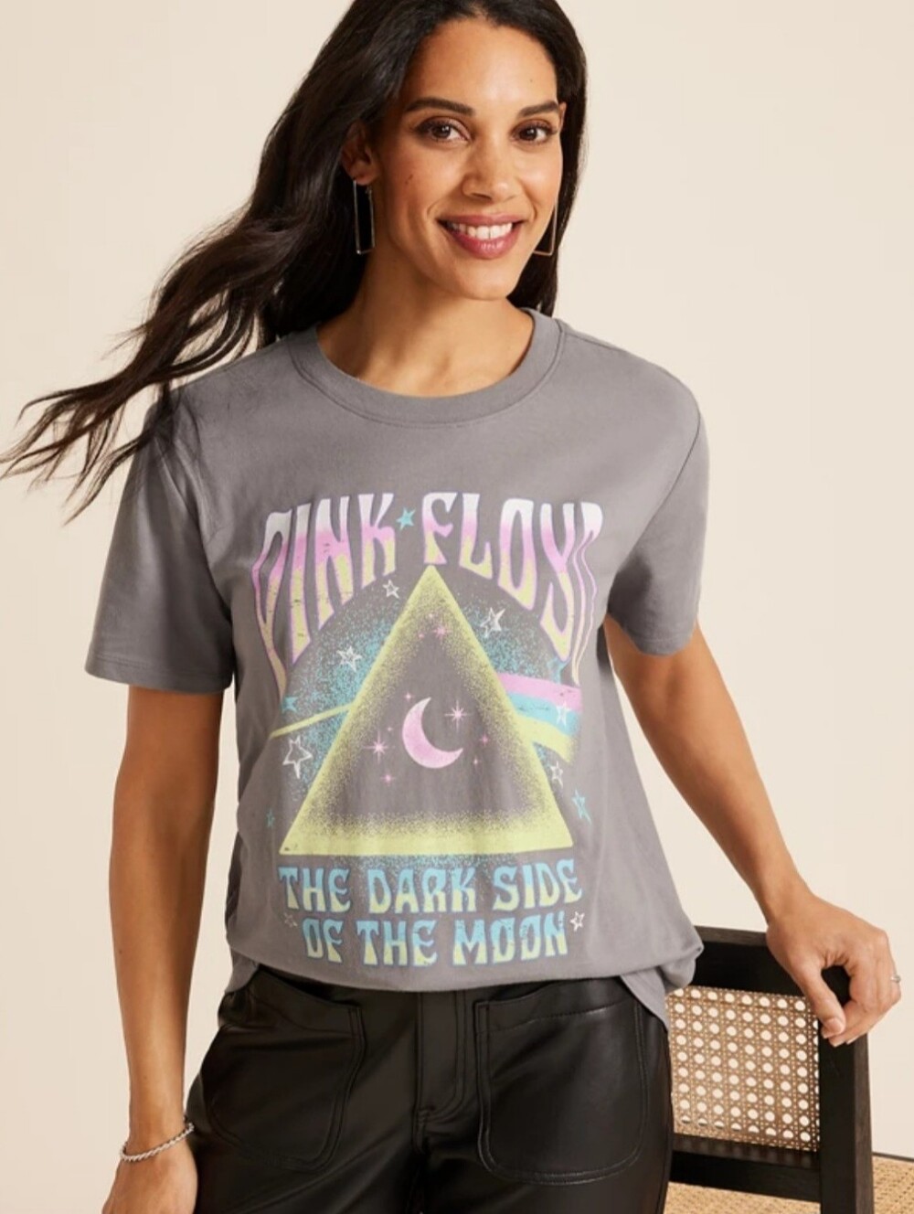 New 2025 Pink Floyd 1987 The Dark Side Of The Moon Oversized Fit Graphic Tee